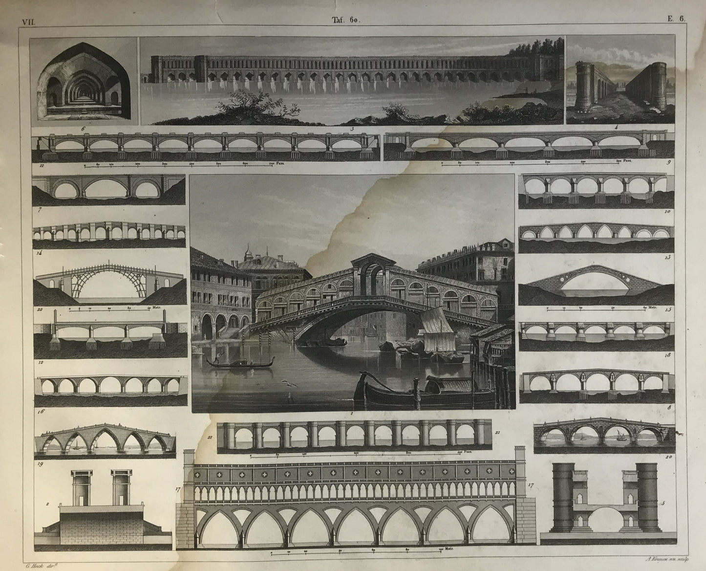 Iconographic Engravings – The Fine Arts (1851)  Modern Bridge Architecture of Europe