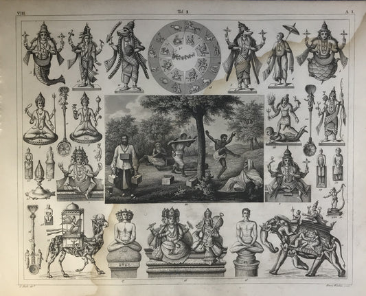 Iconographic Engravings – The Fine Arts (1851) Hinduism Gods Hinduism Gods