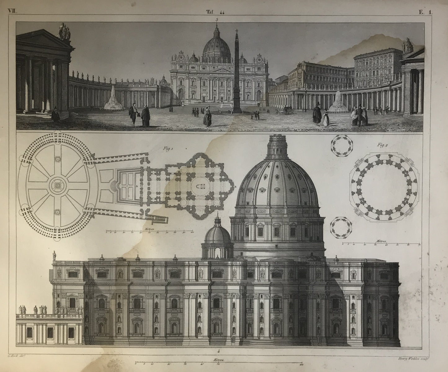 Iconographic Engravings – The Fine Arts (1851) St. Peter's Basilica