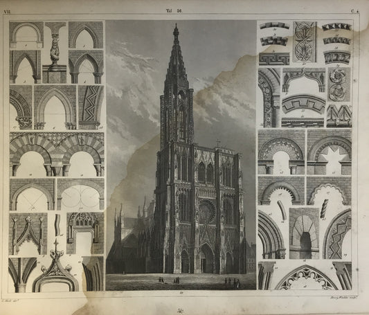 Iconographic Engravings – The Fine Arts (1851) The Minster of Strasburg France