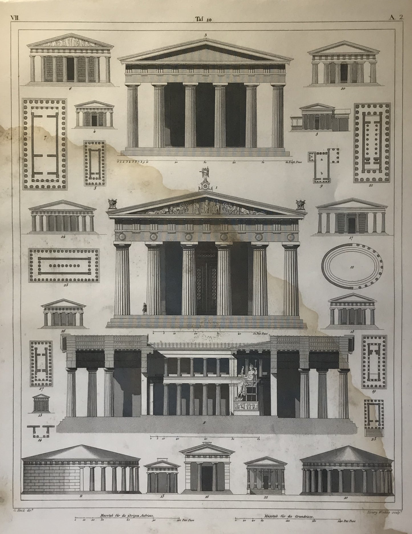 Iconographic Engravings – The Fine Arts (1851) Plate 10. Greek Architecture