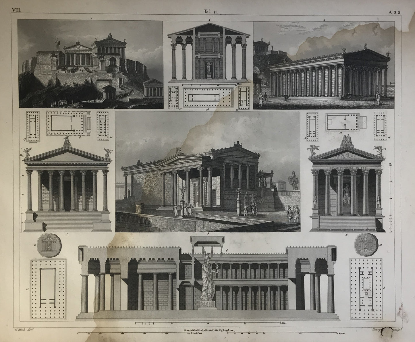 Iconographic Engravings – The Fine Arts (1851) Temple of Olympian Zeus