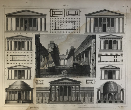 Iconographic Engravings – The Fine Arts (1851) Temple of Neptune, Paestum