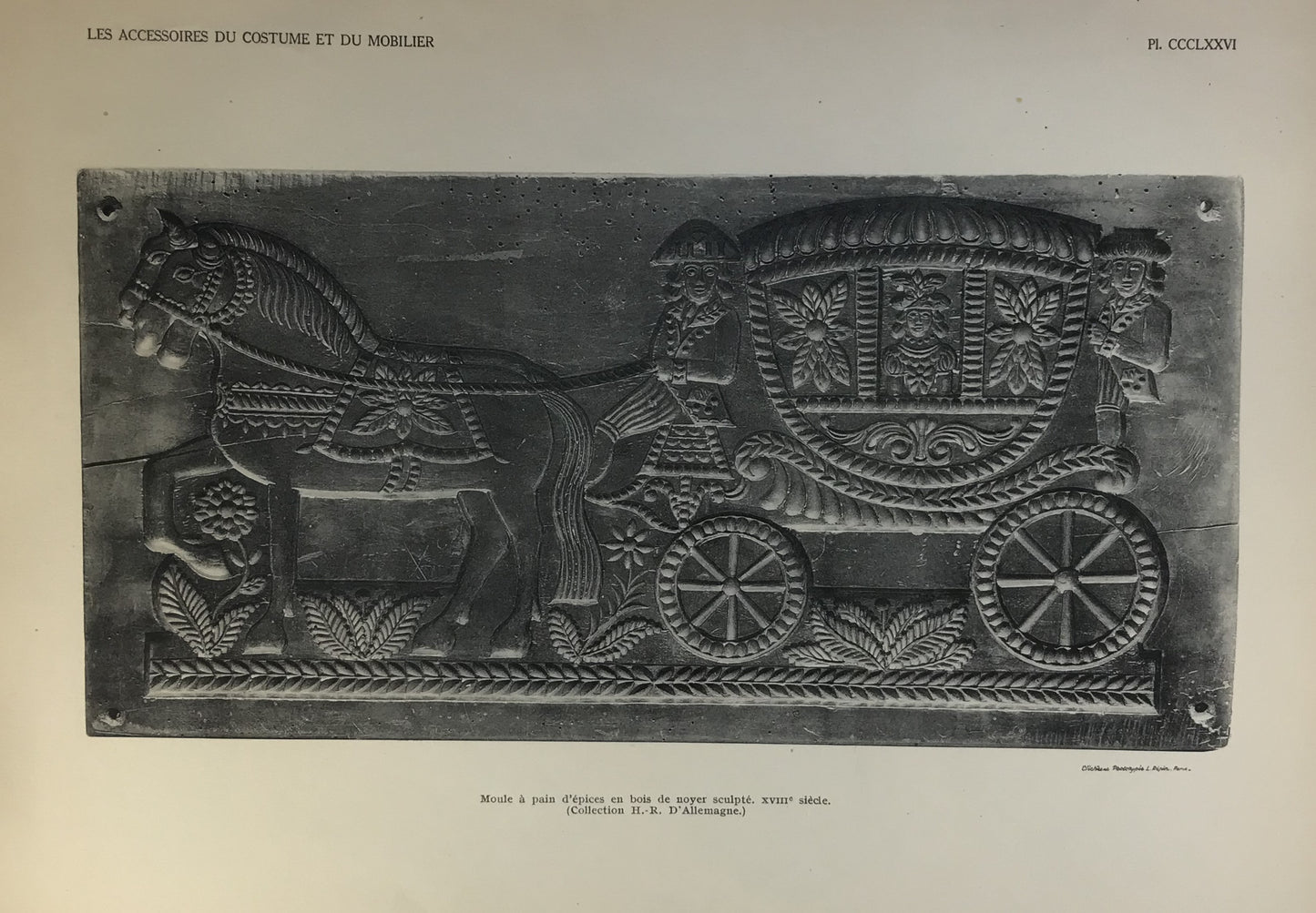 Iconographic Engravings – The Fine Arts (1851) mold for gingerbread (moule à pain d'épices) carved in wood