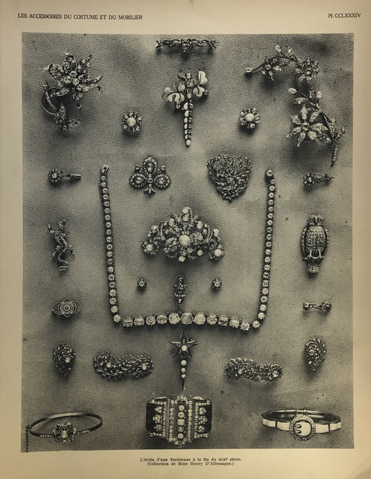 Iconographic Engravings – The Fine Arts (1851) ate 19th-century Parisian jewelry from the collection of Mme Henry D'Allemagne