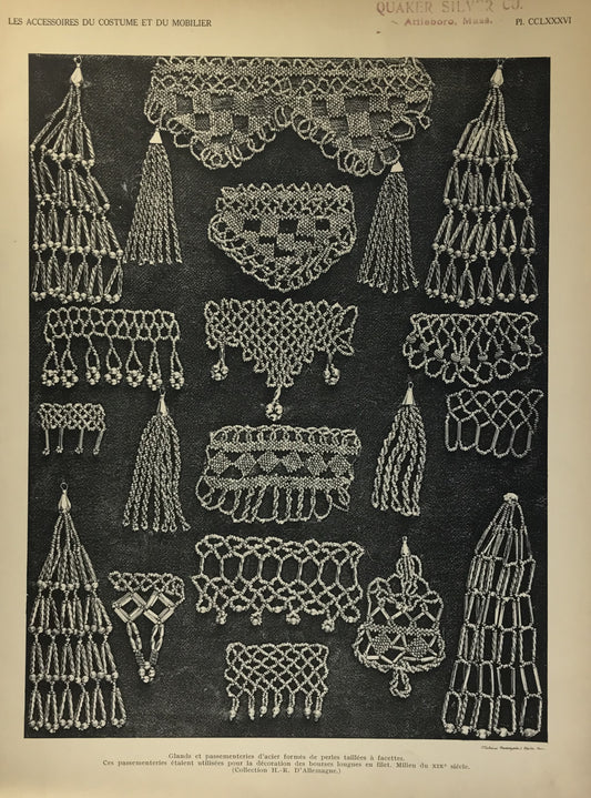 Iconographic Engravings – The Fine Arts (1851) French passementerie (decorative trimming and tassels)