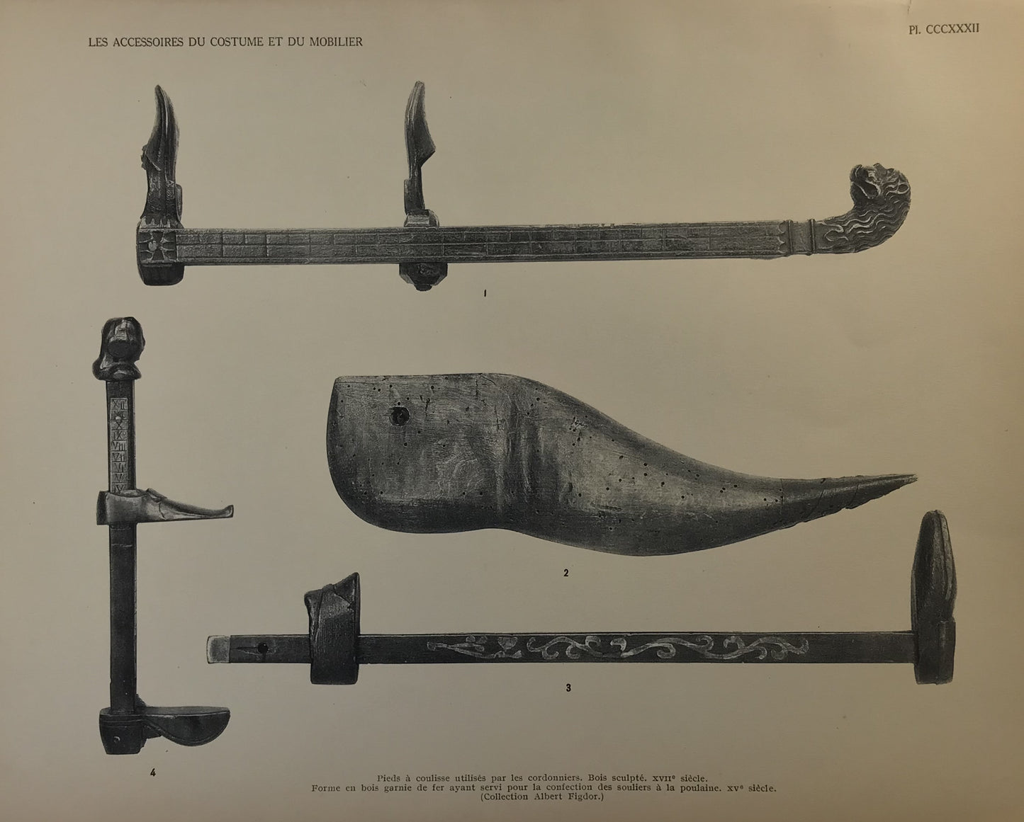 Iconographic Engravings – The Fine Arts (1851) 15th & 16th Century Shoemaker Tools and Wooden Shoe Form