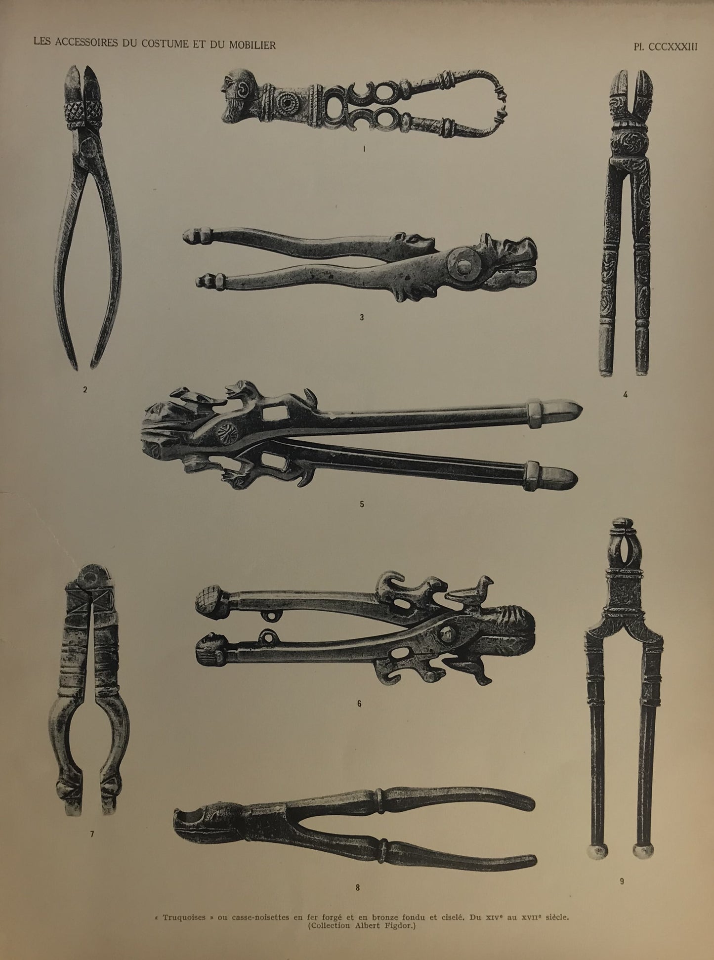 Iconographic Engravings – The Fine Arts (1851) 4th to 17th Century Nutcrackers &amp; Tools