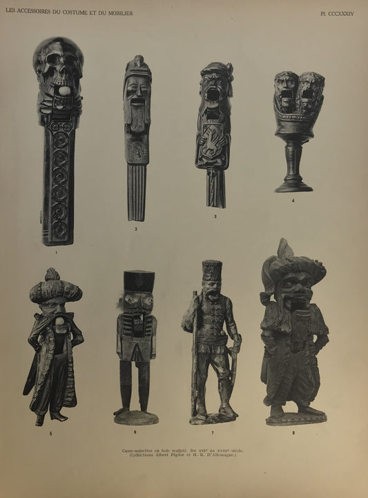 Iconographic Engravings – The Fine Arts (1851) 17th & 18th Century Carved Wooden Nutcrackers