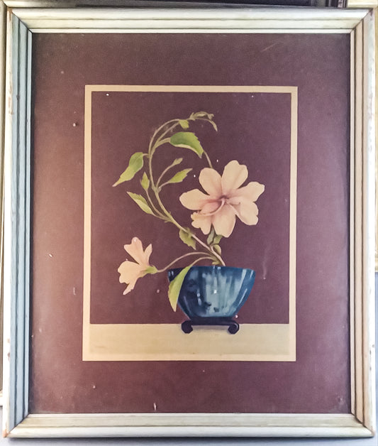 Antique Litho Prints Art Deco Still Life Hibiscus U.S.A. Prints