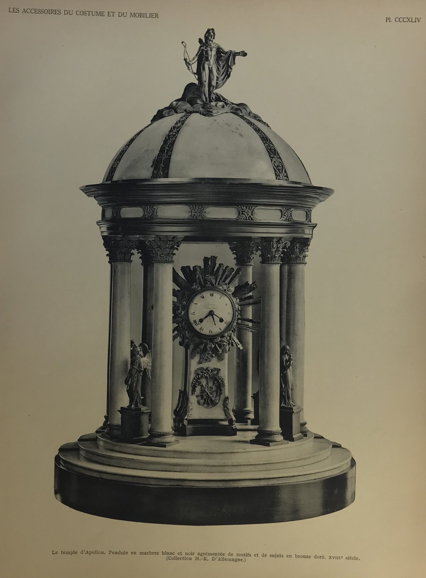 Iconographic Engravings – The Fine Arts (1851) 18th Century Apollo Temple Clock