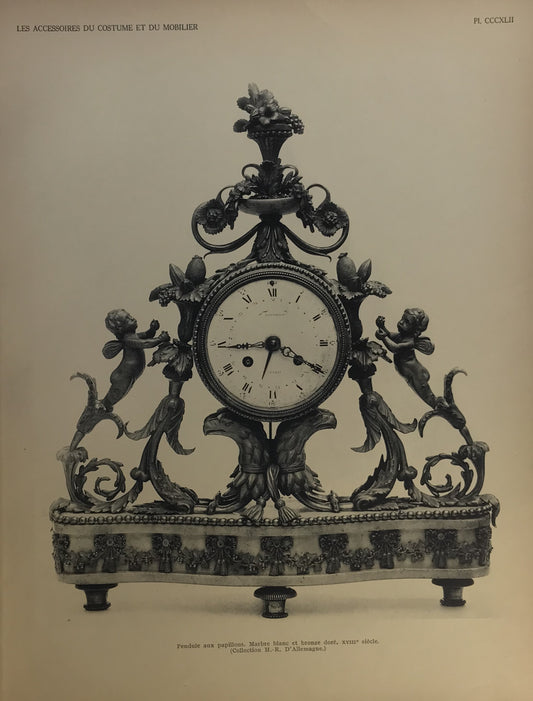 Iconographic Engravings – The Fine Arts (1851) 18th Century Gilded Bronze Clock "Pendule aux Papillons"