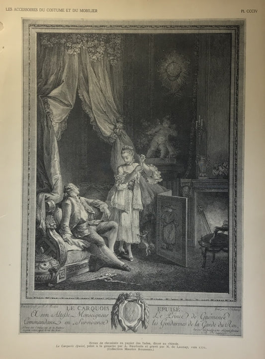 Iconographic Engravings – The Fine Arts (1851) "Le Carquois" by Baudouin and De Launay