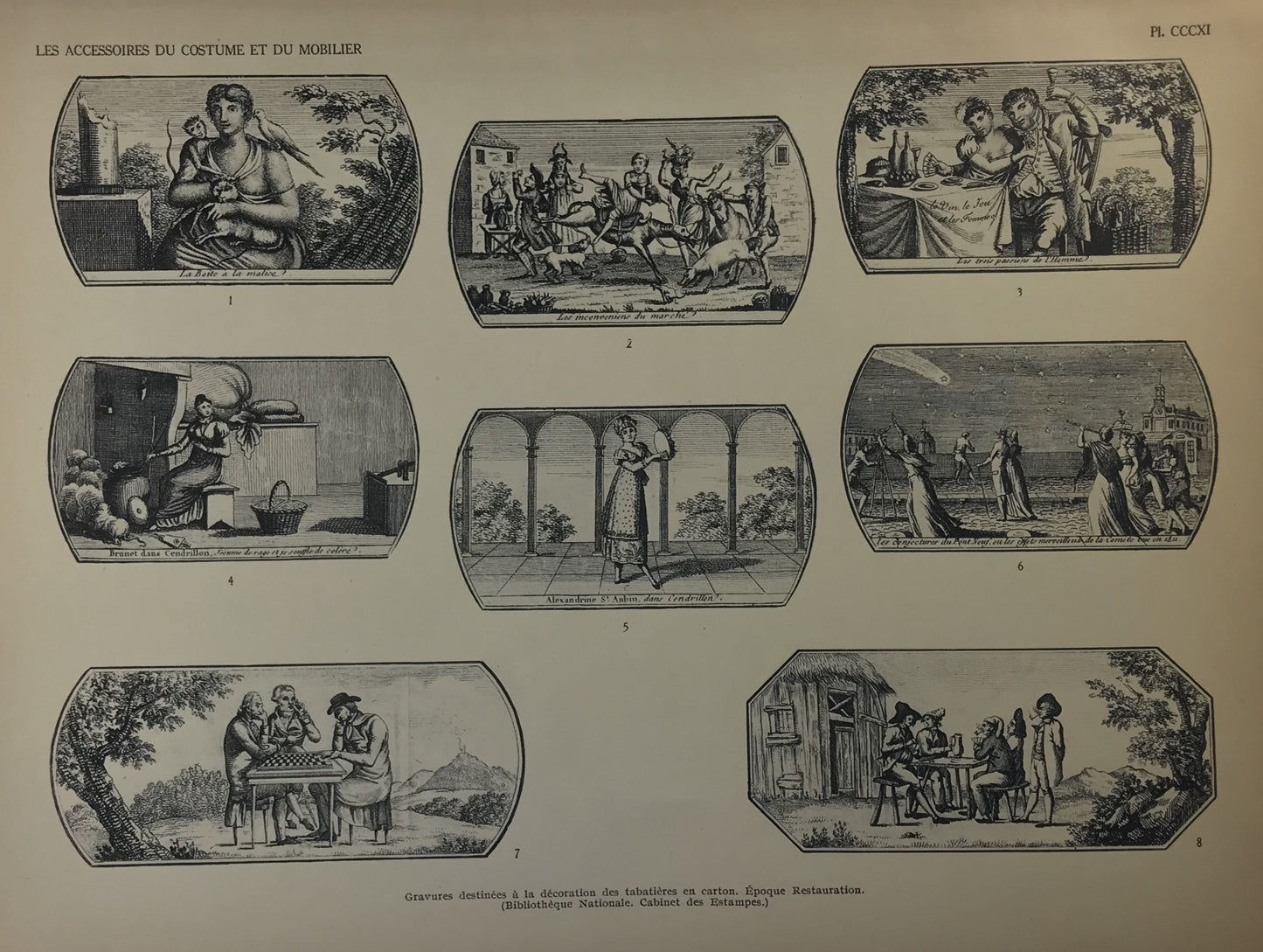 Iconographic Engravings – The Fine Arts (1851)  Decorative Vignettes for Snuffboxes - Restoration Period Scenes