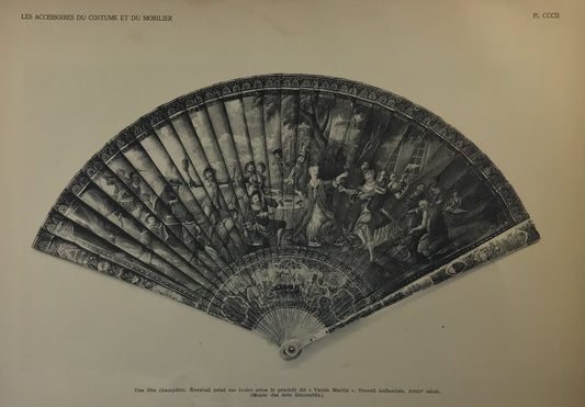 Iconographic Engravings – The Fine Arts (1851) 18th Century Painted Fan Artwork