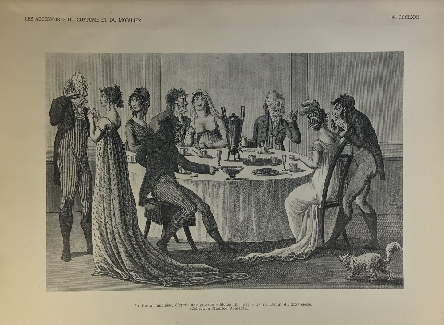 Iconographic Engravings – The Fine Arts (1851) "Tea at the English" - Early 19th Century Artwork