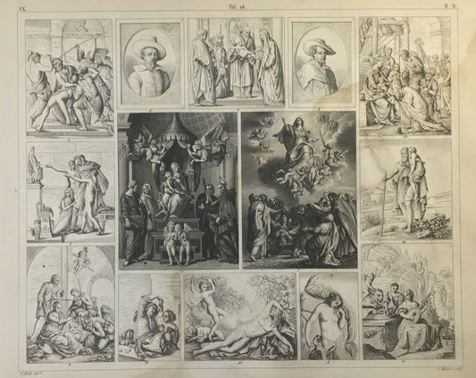 Iconographic Engravings – The Fine Arts (1851) Renaissance and Classical Imagery Collection