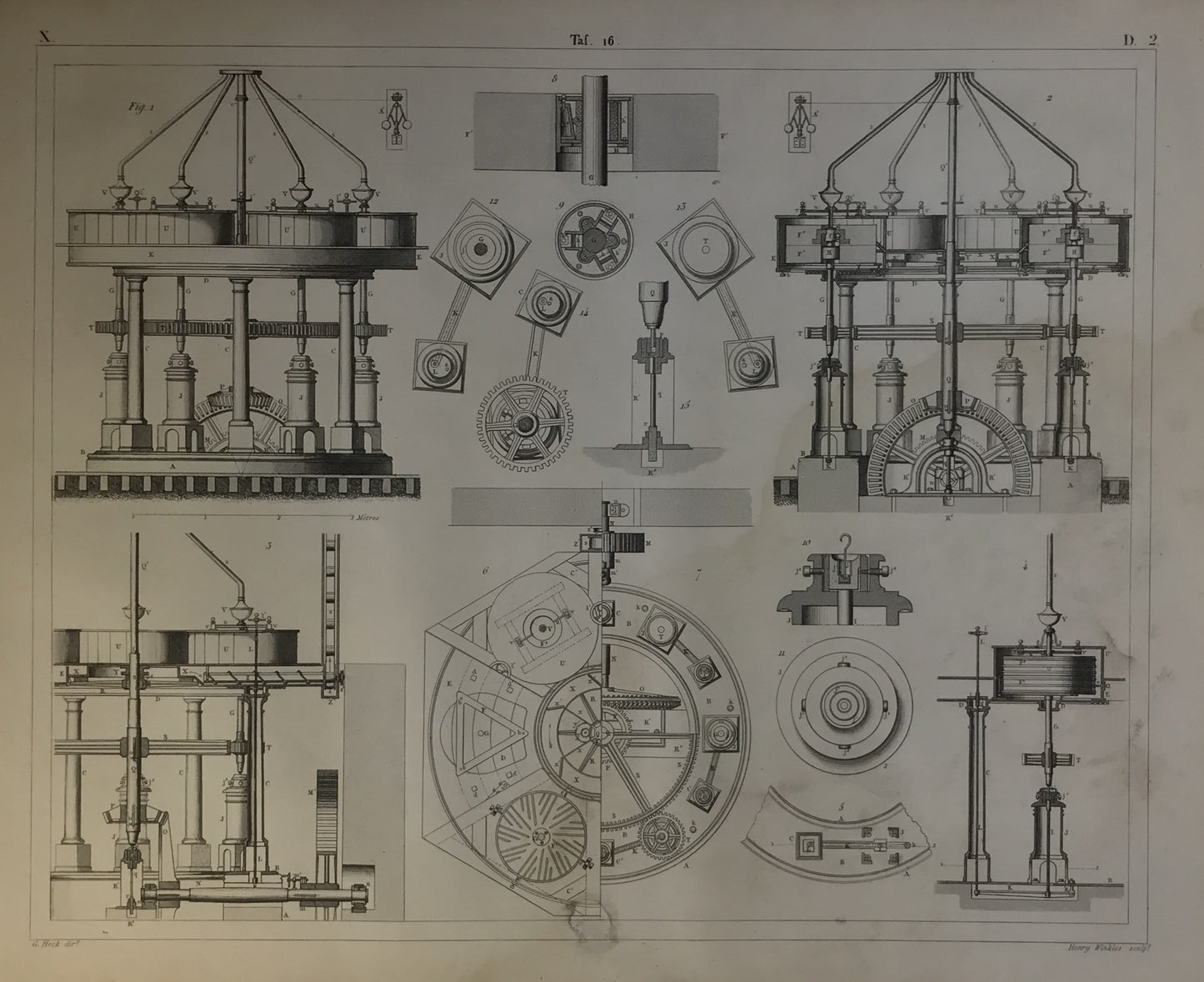 Iconographic Engravings – The Fine Arts (1851) Antique 19th-Century Industrial Textile/Paper Machinery Engraving