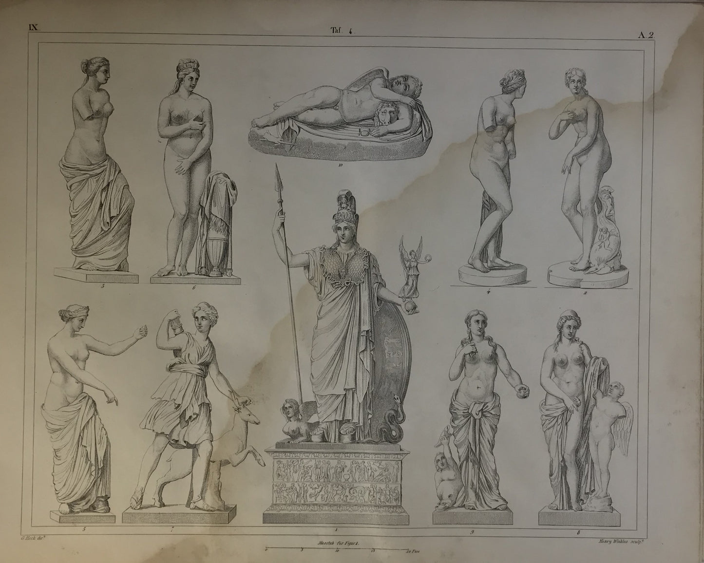 Iconographic Engravings – The Fine Arts (1851) prominent mythological and symbolic figures from Greco-Roman art