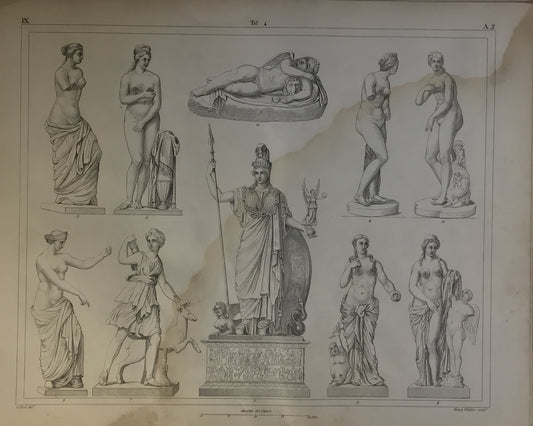 Iconographic Engravings – The Fine Arts (1851) prominent mythological and symbolic figures from Greco-Roman art