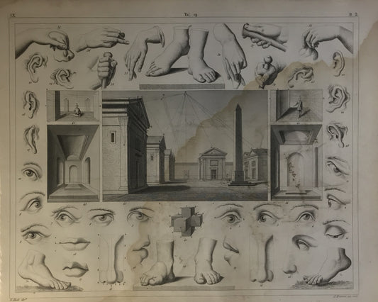 Iconographic Engravings – The Fine Arts (1851) " is a classical study of anatomy and perspective,