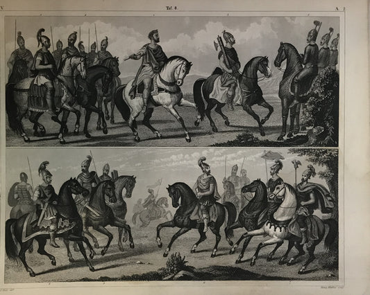 Iconographic Engravings – The Fine Arts (1851) Roman Cavalry Procession