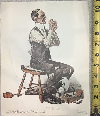 Norman Rockwell Vintage Print - "The Tailor" 1922 Illustration