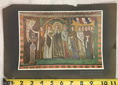 Vintage Print of "Kaiserin Theodora und Ihre Gefolge" - Byzantine Mosaic Reproduction