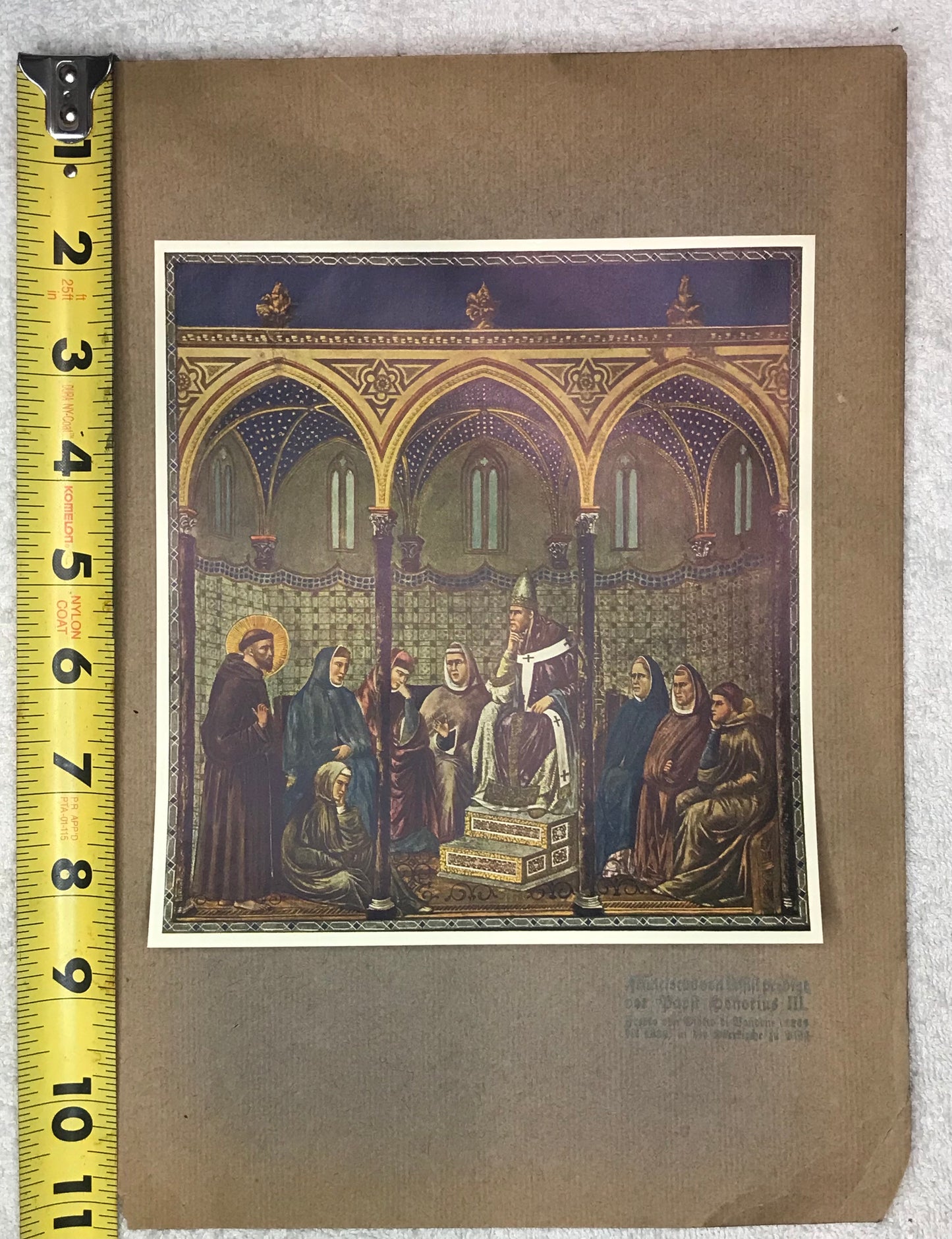 Vintage Religious Scene Print - Pope Honorius III, Early Church Scene