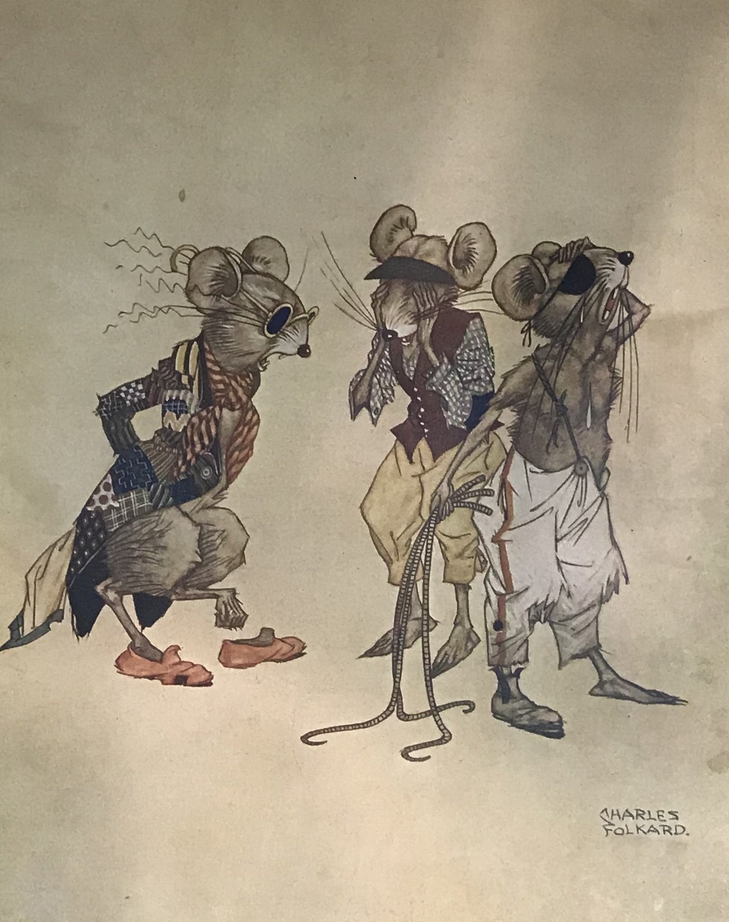 Three Blind Mice - Nursery Rhyme Illustration by Charles Folkard