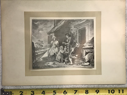 Rural Family Scene Etching