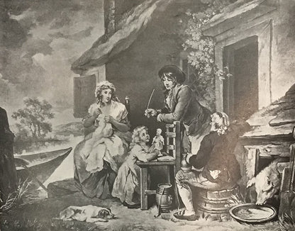 Rural Family Scene Etching