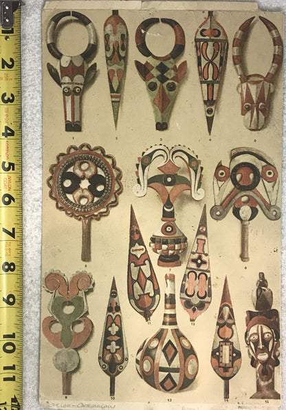 Oceanic Tribal Artifacts - Vintage Print