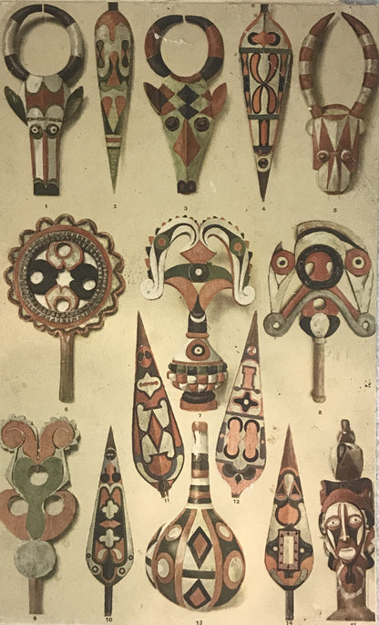 Oceanic Tribal Artifacts - Vintage Print