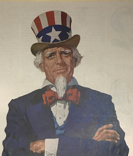 Uncle Sam Patriotic Print - Vintage Americana Art