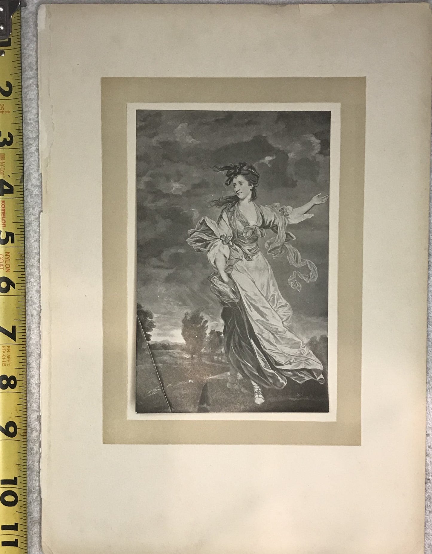 Classical Portrait Engraving of Lady in Motion - Vintage Print