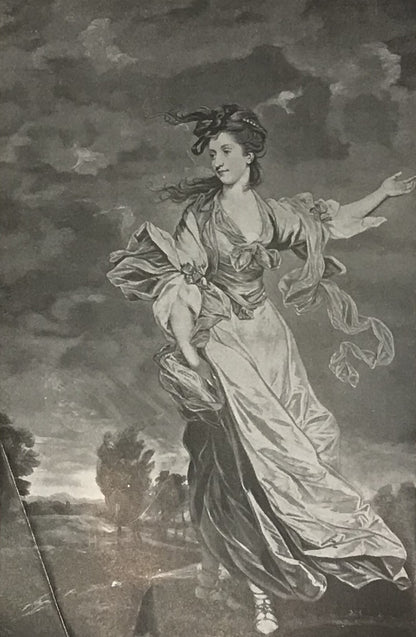 Classical Portrait Engraving of Lady in Motion - Vintage Print