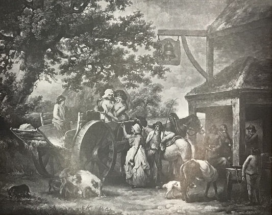 Vintage Pastoral Scene Engraving - Rustic Life in the Countryside