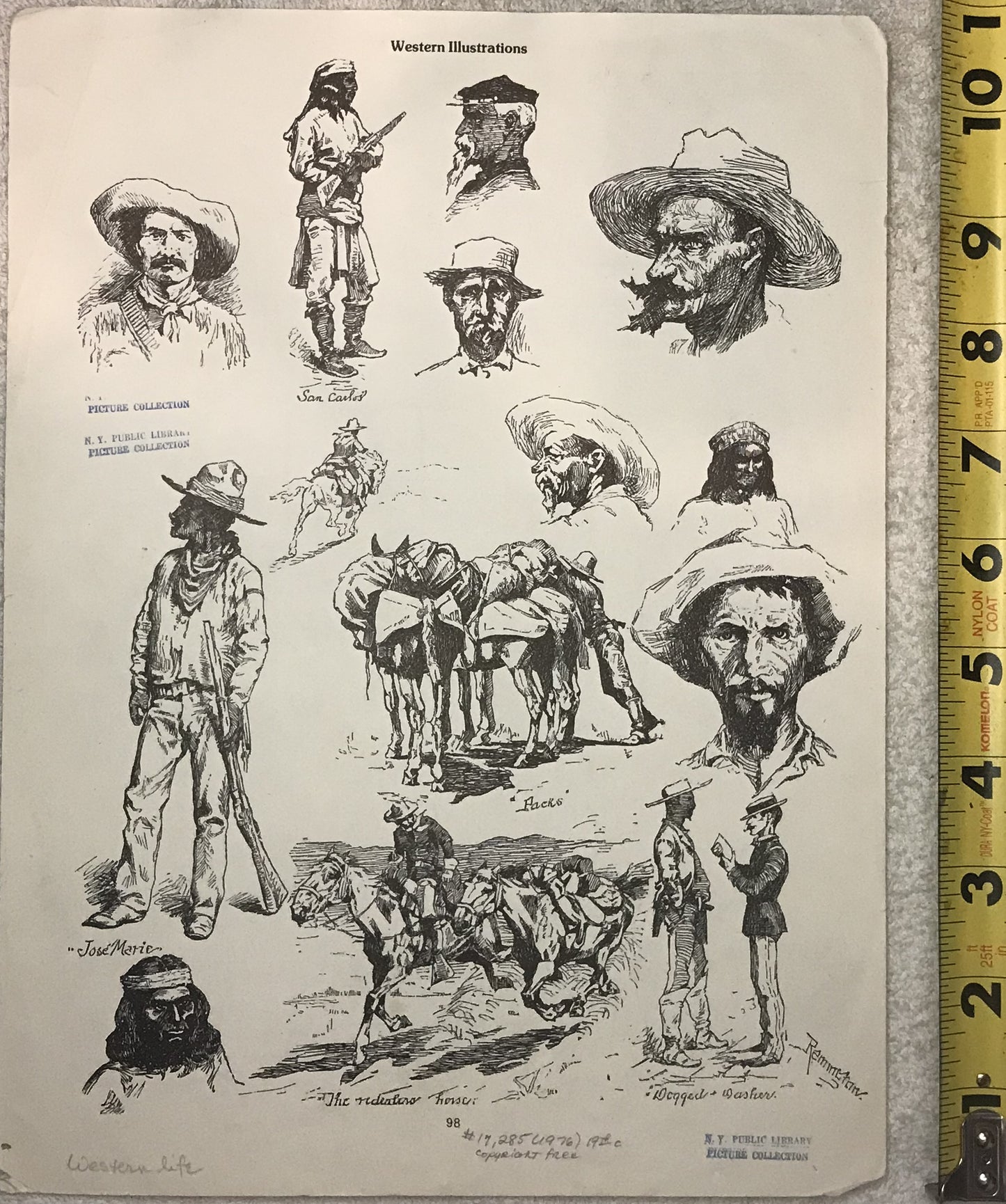 Western Illustrations - Vintage Cowboy and Frontier Life Sketches