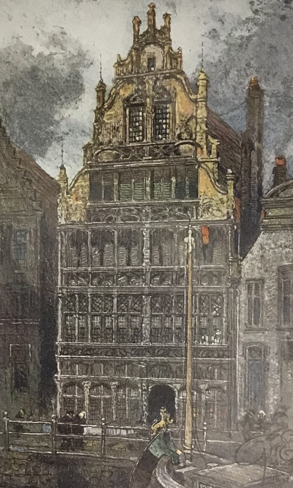 European Architectural Illustration - Early Cityscape Print