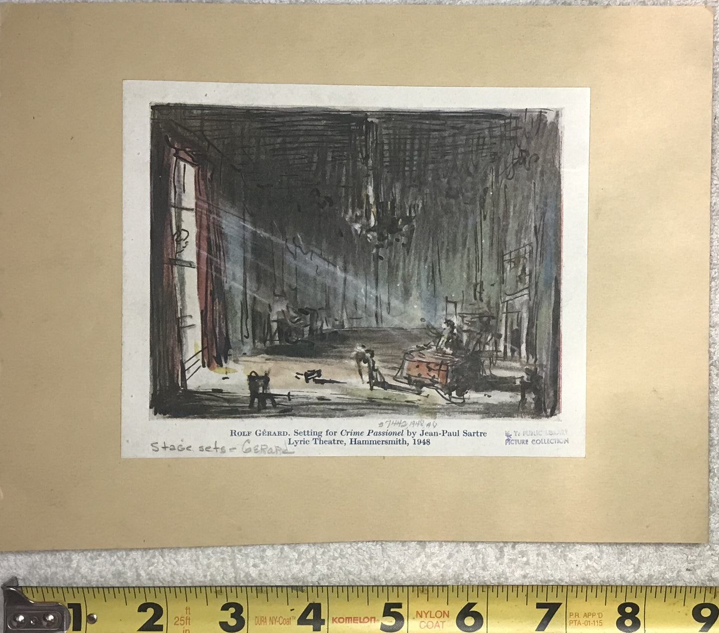 Stage Set Design for Crime Passionel by Rolf Gérard - 1948