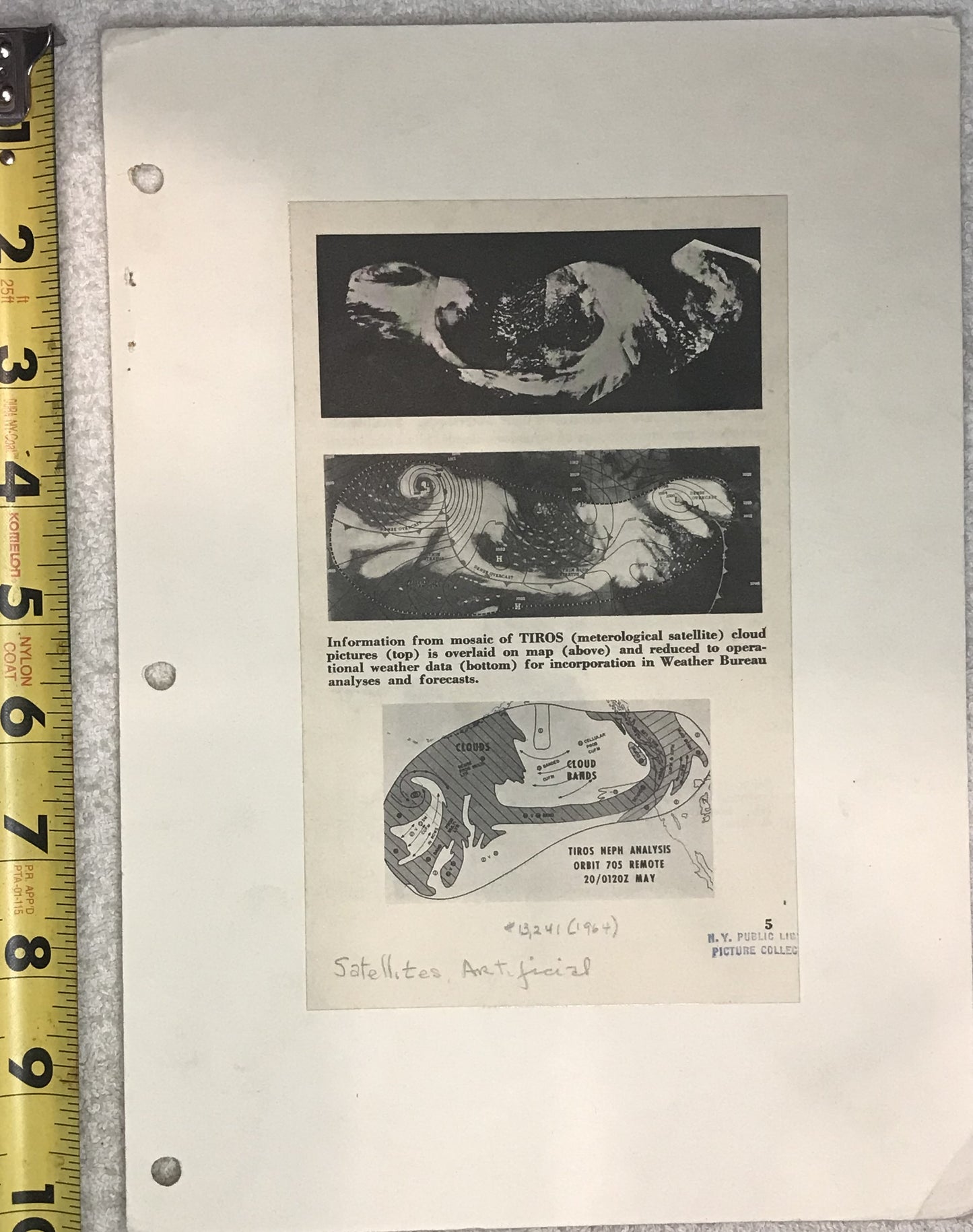 TIROS Satellite Cloud Maps – Vintage Meteorological Data (1964)