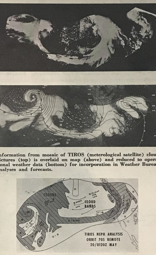 TIROS Satellite Cloud Maps – Vintage Meteorological Data (1964)