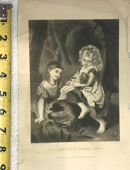 The Lost Babe in the Wood - Antique Engraving by Lilian Brothers