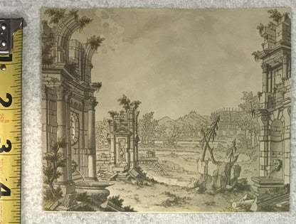 Antique Architectural Ruins Sketch - Classical European Scene