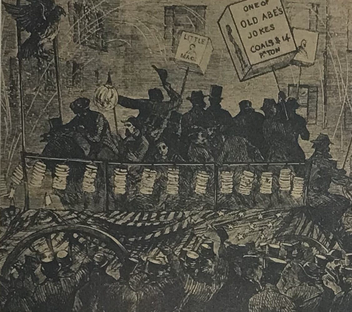 Historical 1864 New York City Parade Print - Vintage Etching