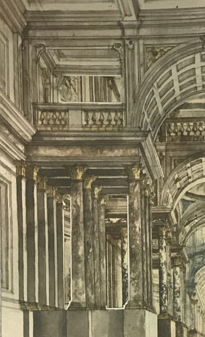 Vintage Architectural Print of Classical Marble Columns