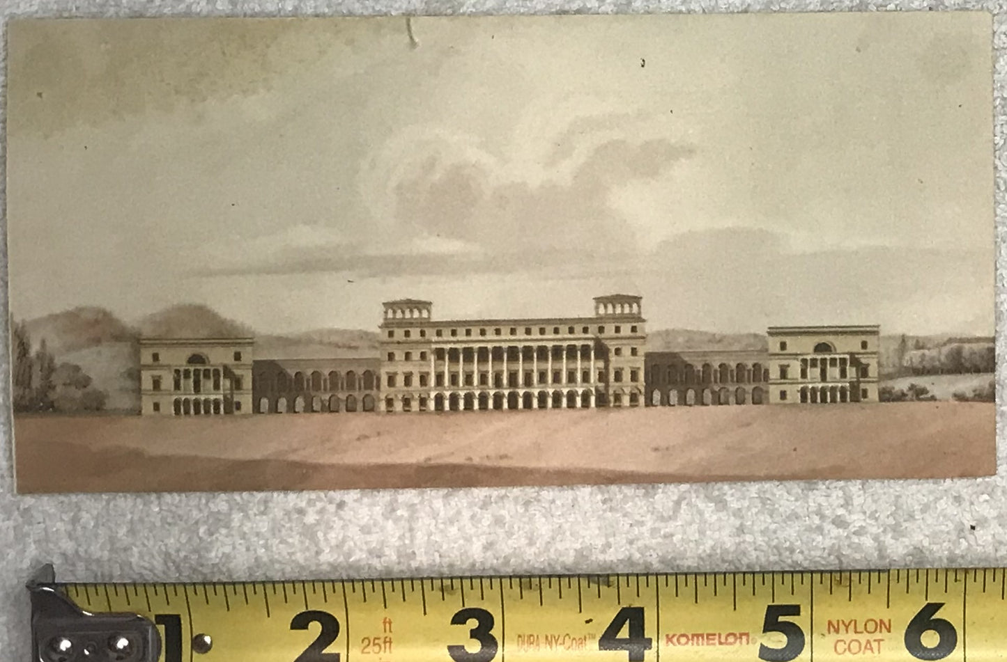 Vintage Architectural Print of Grand European Estate