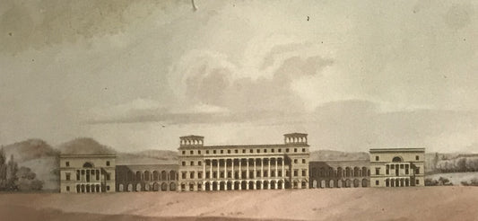 Vintage Architectural Print of Grand European Estate