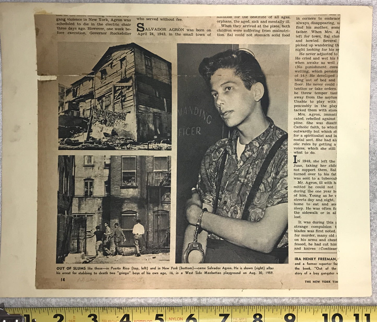 Salvador Agron News Print – The Life of a Puerto Rican Street Gang Member